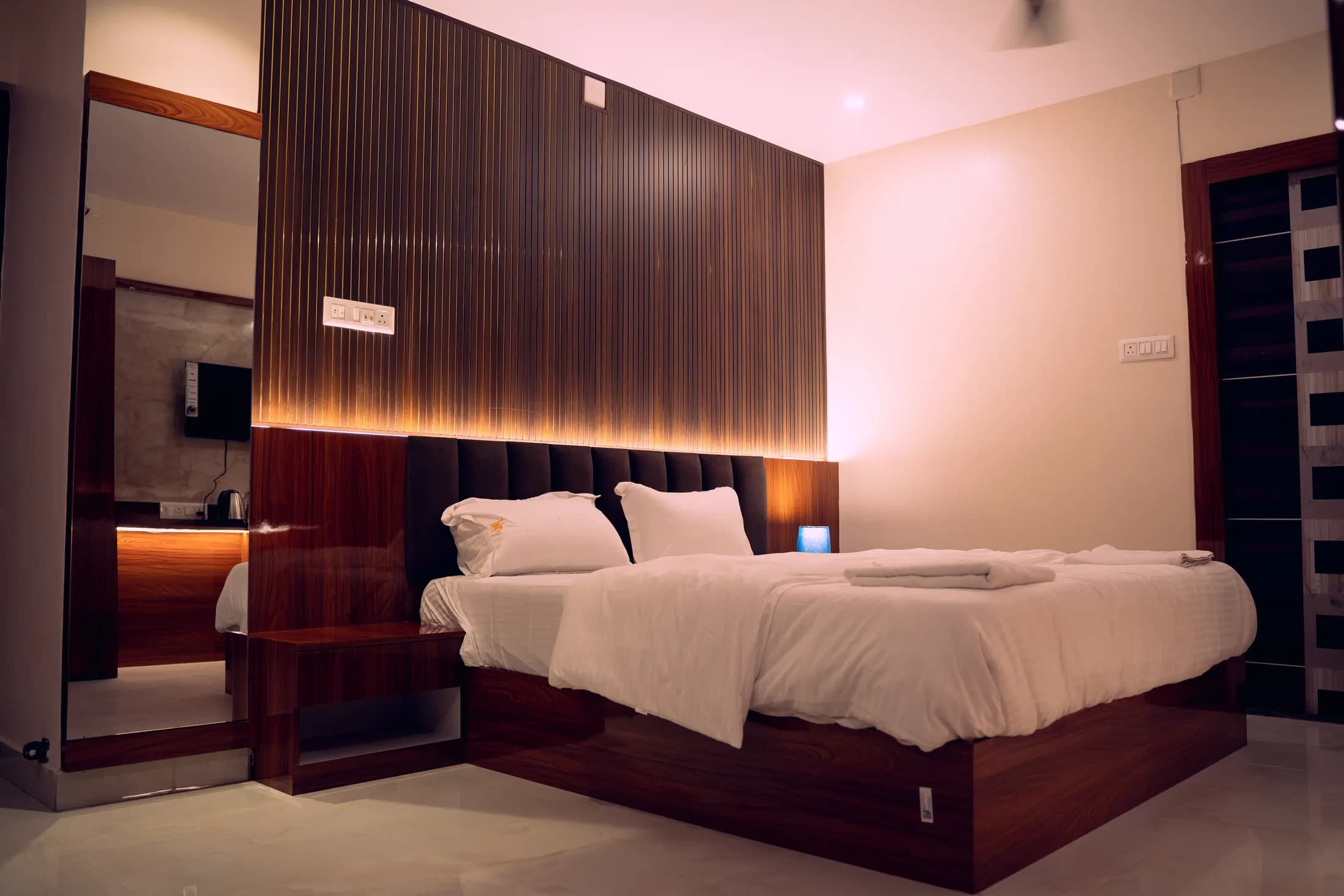 Hotel room seating area